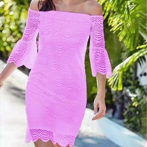 Lily Pulitzer lace off the shoulder dress